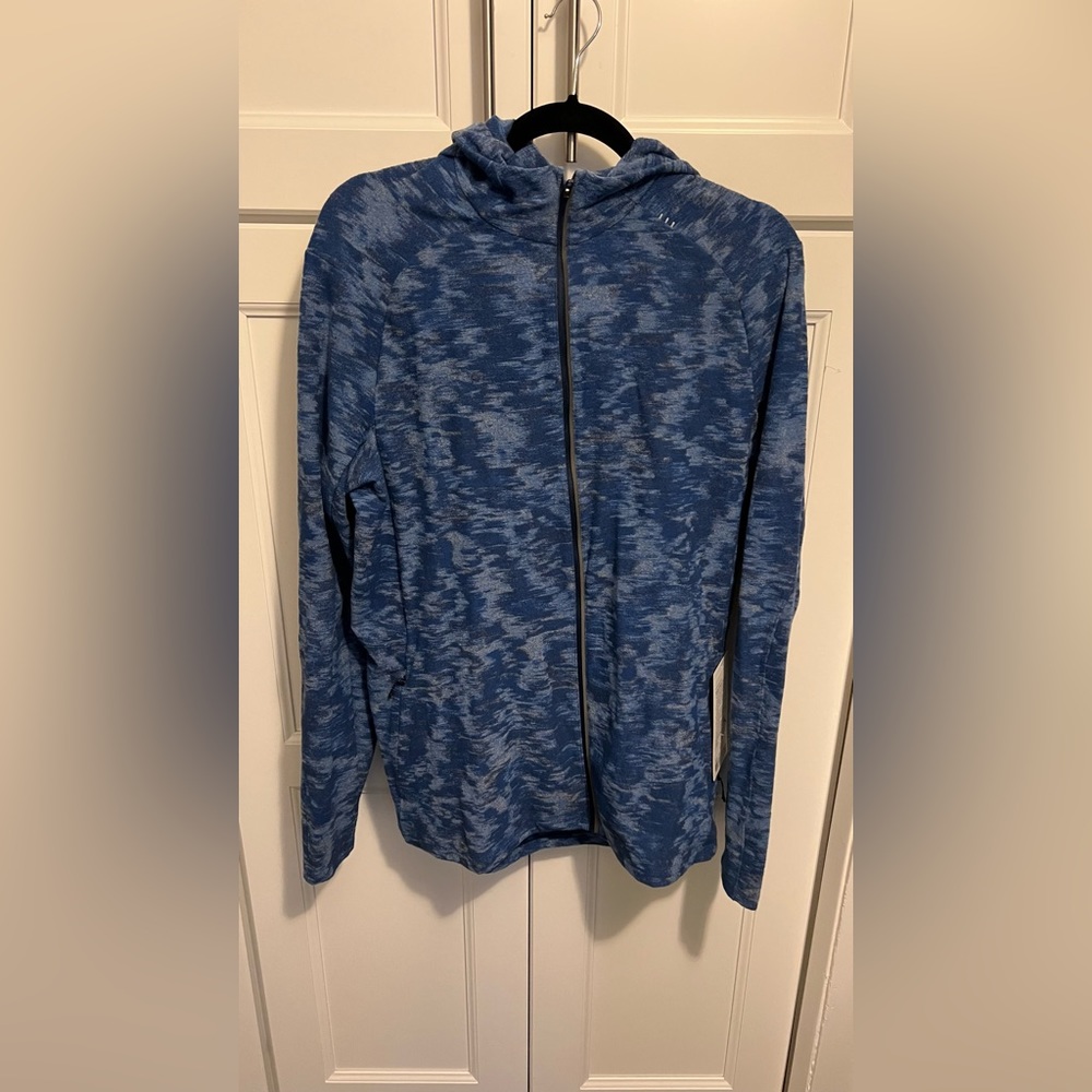 Lululemon men’s large surge warm full zip blue jacket. New with tags